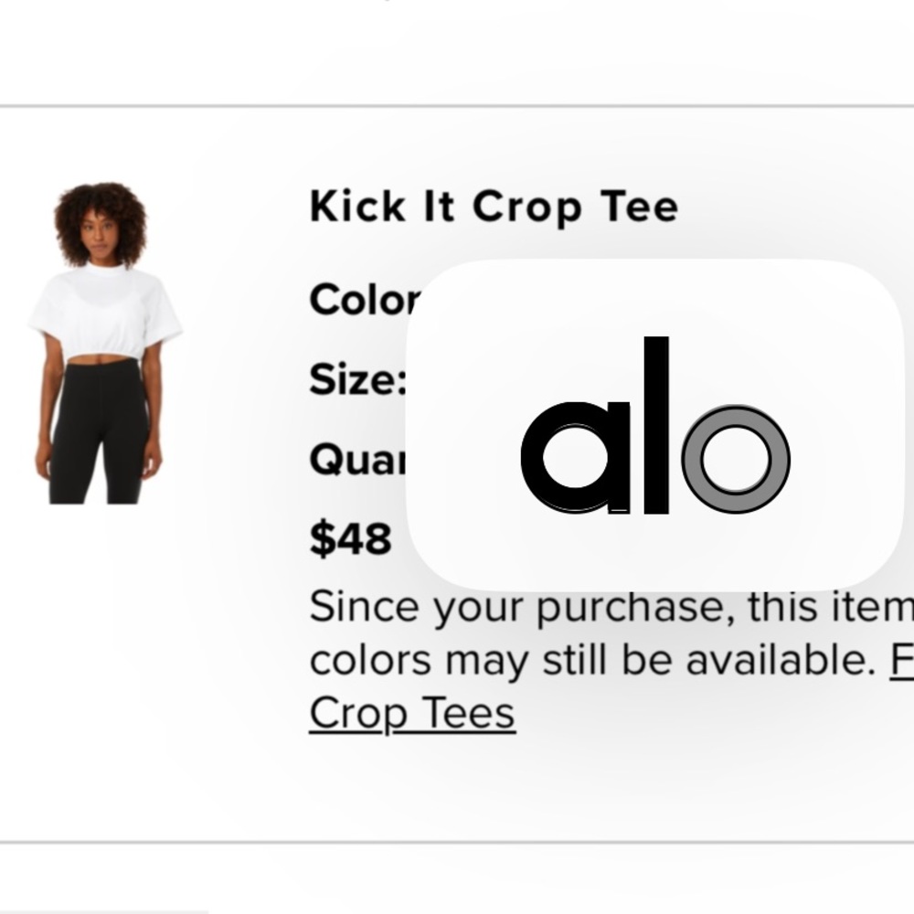 Kick it crop Alo tee